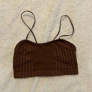 Urban Outfitters Women's Brown Crop-top